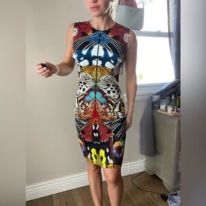 Roberto Cavalli Vibrant Patterned Midi Dress